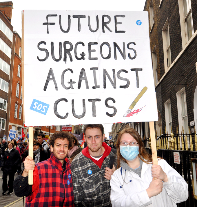 Young doctors with a clear message on NHS cuts and privatisation