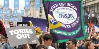 Workers marching on Parliament in July 2017 after Labour shadow chancellor John McDonnell called for the Tories to go