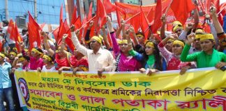 Garment workers on a demonstration in Bangladesh