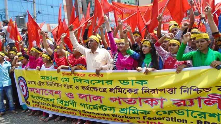 Garment workers on a demonstration in Bangladesh