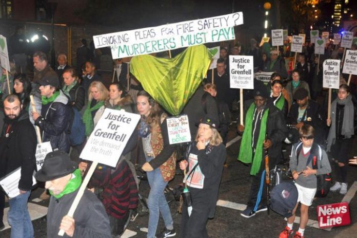 Marchers on the last silent walk in London, England on November 14th demanded that those responsible for the Grenfell inferno be held to account