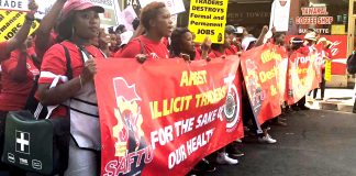 SAFTU marching to the South African Parliament last Thursday for better wages and working conditions