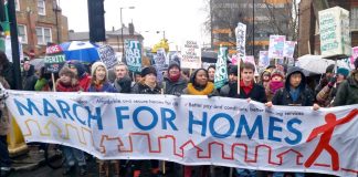 March to London’s City Hall demanding more council housing to solve the homeless crisis