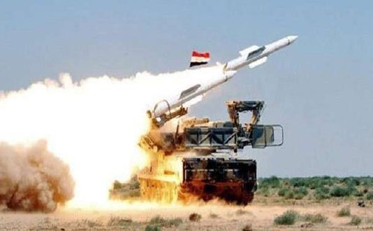 Syrian missile defences in action