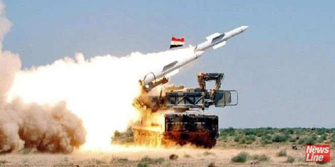 Syrian missile defences in action