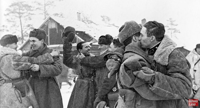 Soviet Red Army soldiers celebrate the end of the siege of Leningrad on January 27th 1944  Credit: Sputnik