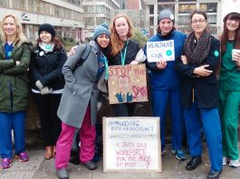 Junior doctors on the picket line during their strike in 2016 against an unfair and unsafe contract