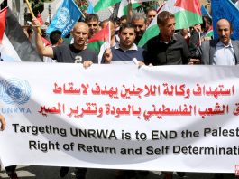 Israel Demolishes Homes And Schools In Occupied West Bank Protest in Hebron against the US cut to funding of UNRWA