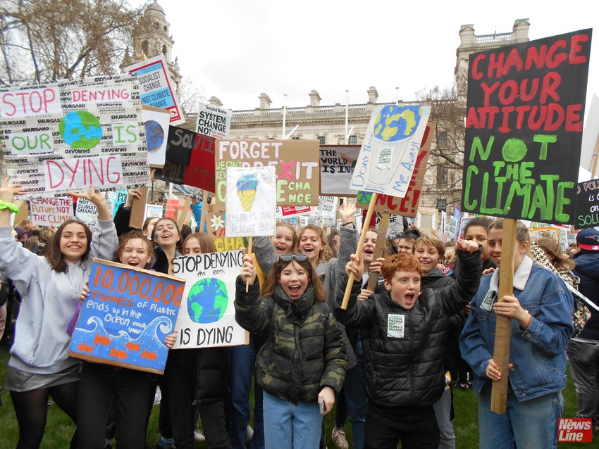 Yesterday youth took over the grass in Parliament Square, London, England, part of the millions worldwide striking against climate change