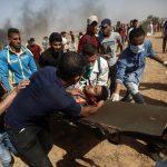 Feature Clashes between young Palestinians and the occupation soldiers east of Khan Yunis 8_6_20183