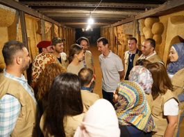 President Assad visits ‘tunnel of death’