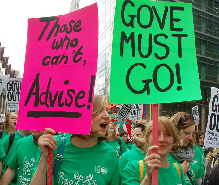 British teachers march against Gove when he was Education Minister